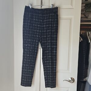 White House Black Market Black Checkered Ankle Pants